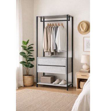 ROPERO MODERNO MIGUEL COLOR NIEBLA CON PERCHERO TU MESITA