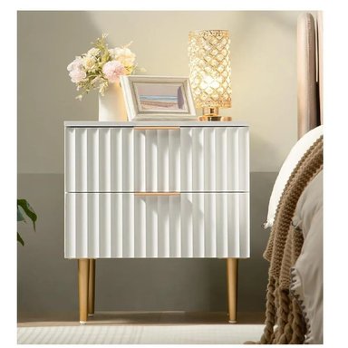 VELADOR ROSMERY COLOR BLANCO 2 CAJONES TU MESITA