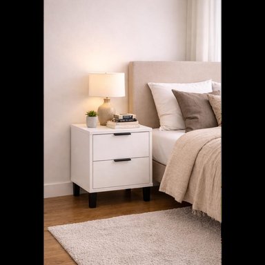 VELADOR CARMÍN CON CAJON OCULTO COLOR BLANCO TU MESITA