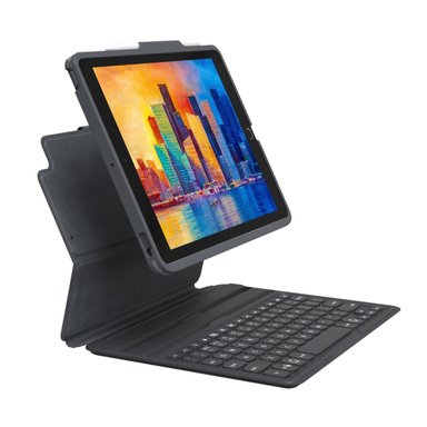 TECLADO BLUETOOTH ZAGG Y CASE RETROILUMINADO IPAD 10.2'' 7A, 8A Y 9A GEN NEGRO/GRIS PRO KEYS - 1