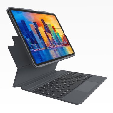 TECLADO BLUETOOTH ZAGG Y CASE PRO KEYS CON TRACKPAD IPAD PRO 12.9'' 3A, 4A Y 5A GEN NEGRO/GRIS - 2