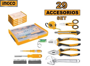 SET ORGANIZADOR + 29 HERRAMIENTAS INGCO HKTV01H291 MANUALES BÁSICAS