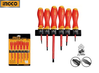 SET 6 PIEZAS DESTORNILLADORES CON AISLANTE INGCO HKISD0608