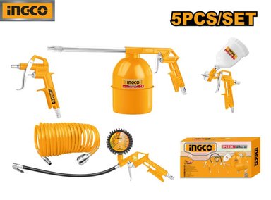 SET HERRAMIENTAS INGCO AKT0053-1 5 PIEZAS COMPRESOR DE AIRE NEUMÁTICO
