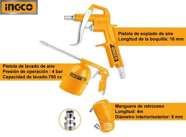 SET HERRAMIENTAS INGCO AKT0053-1 5 PIEZAS COMPRESOR DE AIRE NEUMÁTICO - 2