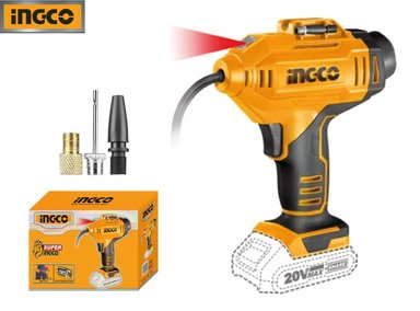 COMPRESOR INFLADOR DE AIRE AUTOMÁTICO INGCO 20V 150PSI CACLI2018