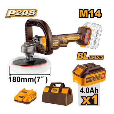 PULIDORA INGCO APLI20181 20V + BATERÍA 4.0AH + CARGADOR