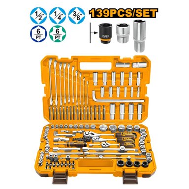 SET 139 PIEZAS DE HERRAMIENTAS MANUALES COMBINADAS INGCO HKTHP21391