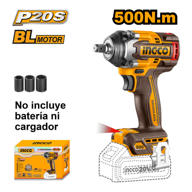 LLAVE DE IMPACTO BRUSHLESS INGCO 20V 500NM CIWLI20501