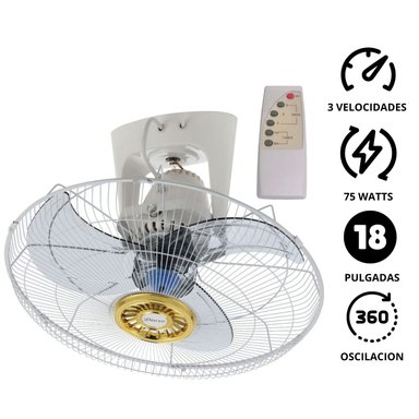 VENTILADOR DE TECHO DIORE MWF 1881 75 WATTS CONTROL REMOTO TIMER BLANCO