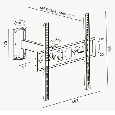 SOPORTE MD3132 22” - 65” MONTAJE TV 22” A 65” CON MOVIMIENTO COMPLETO - 4