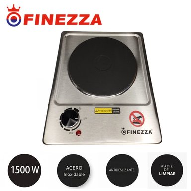 COCINA ELÉCTRICA FINEZZA 01 HORNILLA ACERO INOX ELEGANTE MESA O EMPOTRABLE - 1