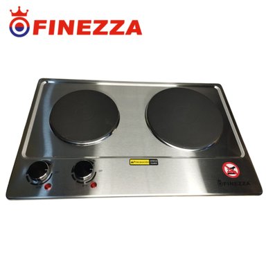 COCINA ELÉCTRICA FINEZZA 02 HORNILLAS ACERO INOX ELEGANTE MESA O EMPOTRABLE - 2