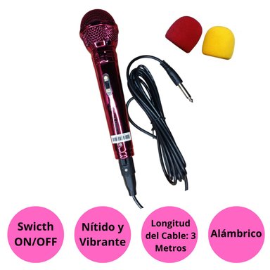 MICRÓFONO ALÁMBRICO TRXM136_FUCSIA PARTY TRX M136 FUCSIA