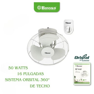 VENTILADOR TECHO BOSSKO BK-8454VT_UNIDAD 50 W 16' BK 8454VT ATTS ORBITAL SILENCIOSO