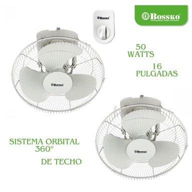 VENTILADOR TECHO BOSSKO BK-8454VT_PACK02 50 W PACK 02 16' BK 8454VT ATTS ORBITAL SILENCIOSO