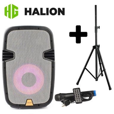 PARLANTE PORTÁTIL HALION PHA10MB 1000W USB BT + SOPORTE - 1