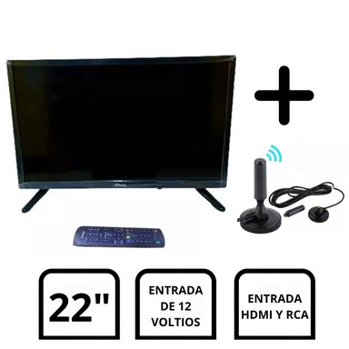 TELEVISOR DIORÉ DS22D BÁSICO 12 VOLTIOS + ANTENA SEÑAL DIGITAL HDTV