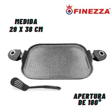 PLANCHA PARRILLERA FINEZZA FZ-P386TM MEDIDAS 29X38 CM + ESPÁTULA - 1