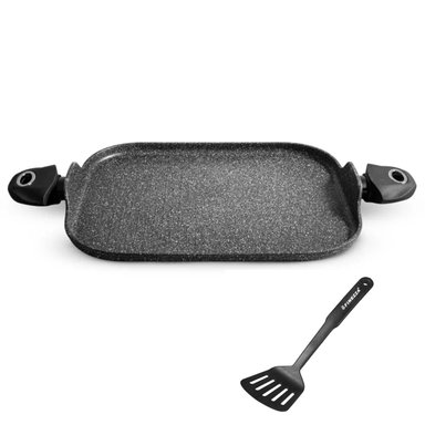 PLANCHA PARRILLERA FINEZZA FZ-P386TM MEDIDAS 29X38 CM + ESPÁTULA - 4