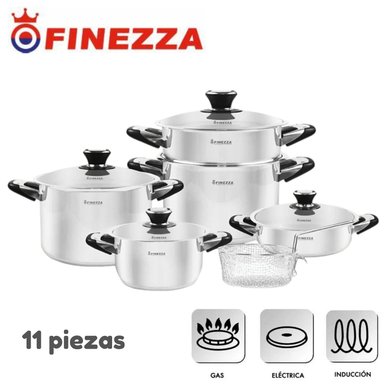 JUEGO DE OLLA FINEZZA SABINA 11 PIEZAS FZ-2011LX ACERO INOX 18/10