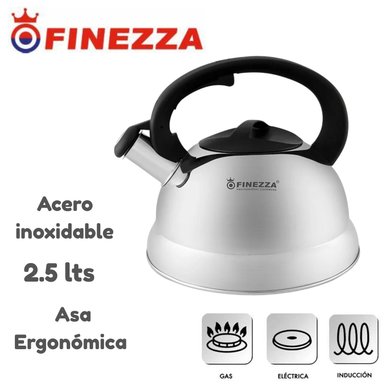 TETERA DE ACERO FINEZZA 2.5 LT FF-T0050 ACERO INOXIDABLE 18/10