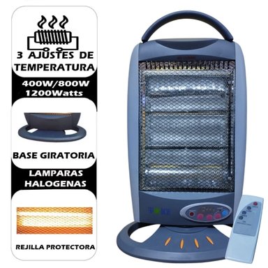 ESTUFA HALÓGENA YQ 12SHR CON CONTROL REMOTO ANTIVUELCO OSCILACIÓN