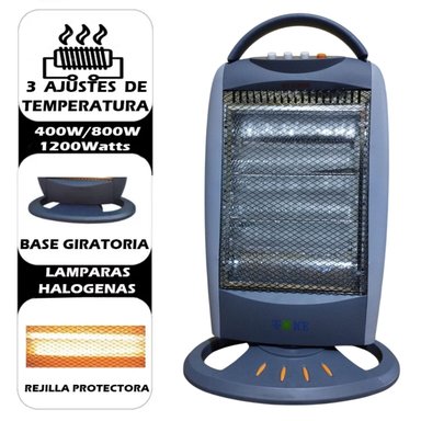 ESTUFA HALÓGENA YQ 12SH CON ASA ANTIVUELCO OSCILACIÓN