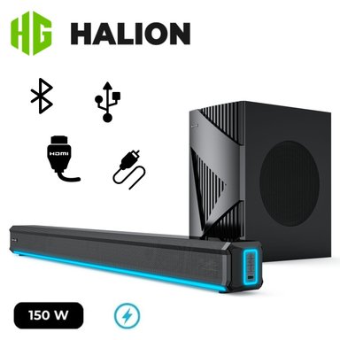 BARRA DE SONIDO HALION HA-S45C 150W BLUETOOTH CON LUZ LED - 1