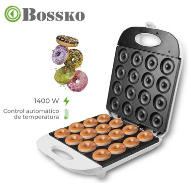 MÁQUINA PARA 16 DONAS MARCA BOSSKO BK-420DM4 1400 WATTS BLANCO