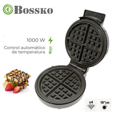 WAFLERA BOSKKO ANTI-ADHERENTE 4 PORCIONES DIÁMETRO DE LA BASE DE 19 CM NEGRO