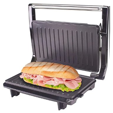 MINI GRILL PANINI BOSSKO BK-435GP ANTIADHERENTE 1000W NEGRO - 4