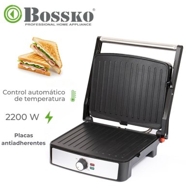 GRILL PANINI BOSKKO BK 430SG 2200 WATTS 23 X 29CM ANTIADHERENTE NEGRO