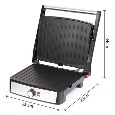 GRILL PANINI BOSKKO BK 430SG 2200 WATTS 23 X 29CM ANTIADHERENTE NEGRO - 3