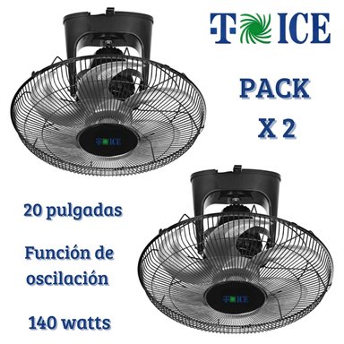 PACK 02 VENTILADORES DE TECHO ORBITAL T-ICE 20' 03 VELOCIDADES POTENTE MOTOR