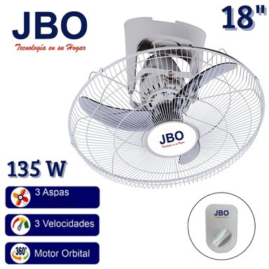 VENTILADOR DE TECHO INDUSTRIAL JBO 185T ORBITAL 18' 03 VELOCIDADES