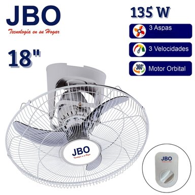 VENTILADOR DE TECHO INDUSTRIAL JBO 185T ORBITAL 18' 03 VELOCIDADES 3 ASPAS