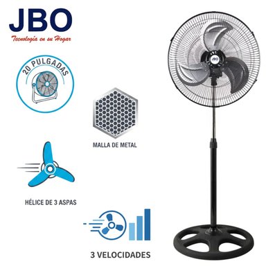 VENTILADOR JBO JP 201PM  20' 145 WATTS PEDESTAL MALLA DE METAL