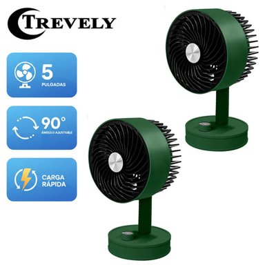 PACK 02 MINI VENTILADOR DE MANO TREVELY VT-05 RECARGABLE COLOR ALEATORIO