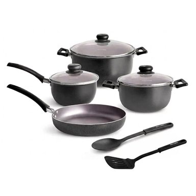 SET DE OLLAS RECORD RE9290093750 9PZS ANTIADHERENTE NEGRO - 6