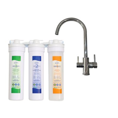 Filtro Purificador de agua bajo lavadero 3 Etapas Edén EcoMAX Dual