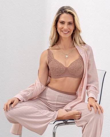 BRASIER TRIANGULAR COPAS EN ENCAJE Y ESPALDA EN TELA LISA - 3