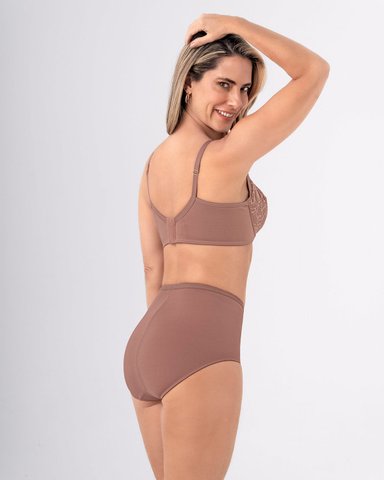BRASIER TRIANGULAR COPAS EN ENCAJE Y ESPALDA EN TELA LISA - 4