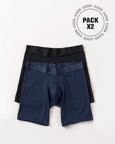 PAQUETE X2 BÓXERS LARGOS AJUSTADO EN ALGODÓN