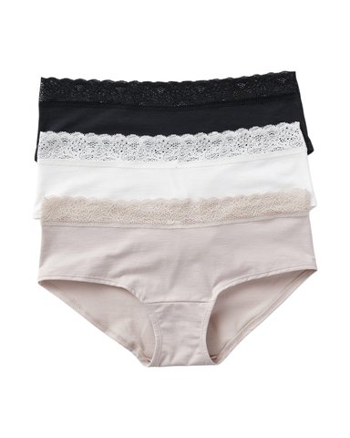 CALZONES PAQUETE X3 ESTILO HIPSTER EN ALGODÓN ELÁSTICO