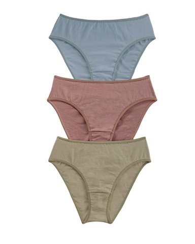 PAQUETE X 3 CALZONES TIPO BIKINI ALGODÓN TOTAL CUBRIMIENTO - 1