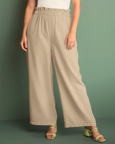 PANTALÓN BOTA ANCHA CON CINTURA ELÁSTICA - 1