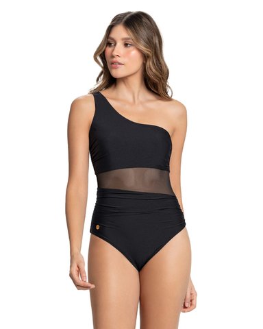 TRAJE DE BAÑO ENTERO DE UN SOLO HOMBRO CON CONTROL DE ABDOMEN - 1