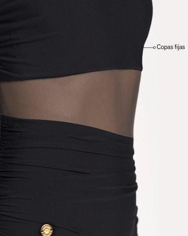 TRAJE DE BAÑO ENTERO DE UN SOLO HOMBRO CON CONTROL DE ABDOMEN - 3