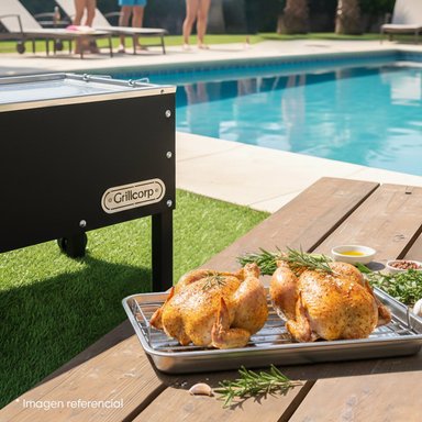 BANDEJA GRILLCORP MARRÓN CAJA CHINA CHICA PREMIUM INOXIDABLES 50X30X45 CM - 8